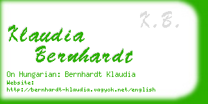 klaudia bernhardt business card